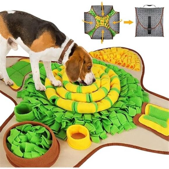Snuffle Mat for Dogs Large Breed, 28.3''x28.3'' Interactive Puzzle Dog Food Mat - Picture 7 of 7